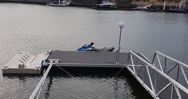 Floating Dock's Latest Installation, Wave Armour Jet ski dock.